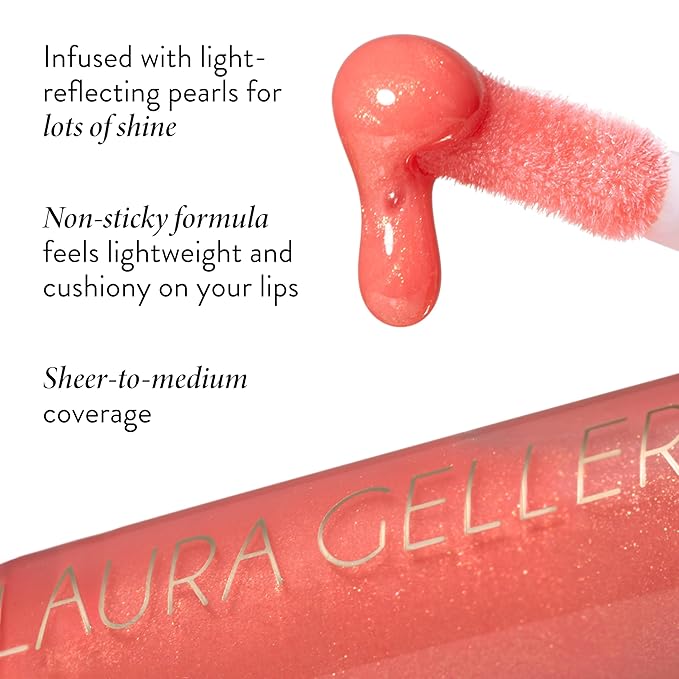 LAURA GELLER NEW YORK Color Luster Lip Gloss - Honey Caramel | Non-Sticky Lip Gloss Treatment with Sheer High-Shine Color