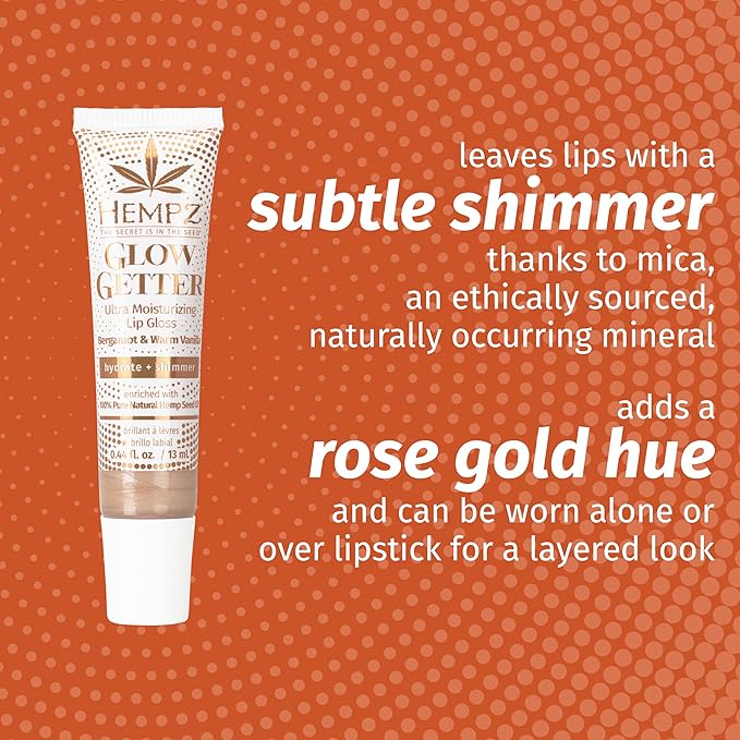 Hempz Frosted Glow Kit, Illuminating Mini Body Lotion and Shimmer Lip Gloss Duo, Limited Edition Glitter Gift Set, 2.25 oz and .44 oz