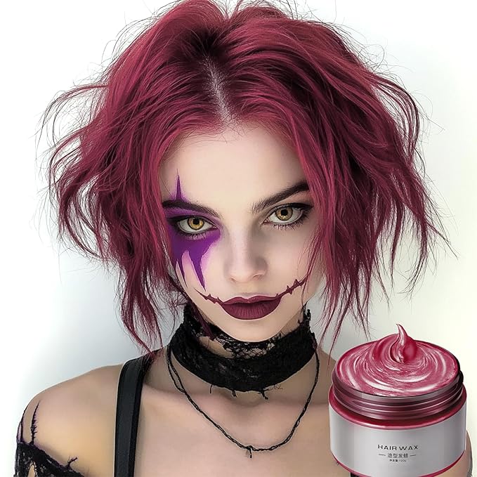 "Temporary Hair Color Gel for Men & Women - Washable Bright Hair Dye for Halloween, Cosplay, Parties & Daily Use - Non-Permanent Hair Styling (Multiple Colors) - Fast & Easy Wash Out"