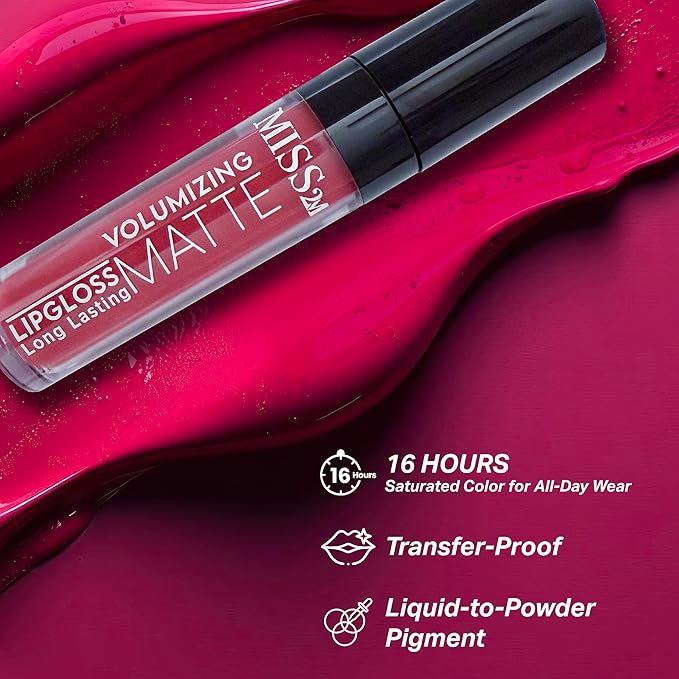 16-Hour Volumizing Matte Liquid Lipstick with Non-Drying, Waterproof Matte Liquid Lip Color: 120 New Day, 0.14 Fl Oz