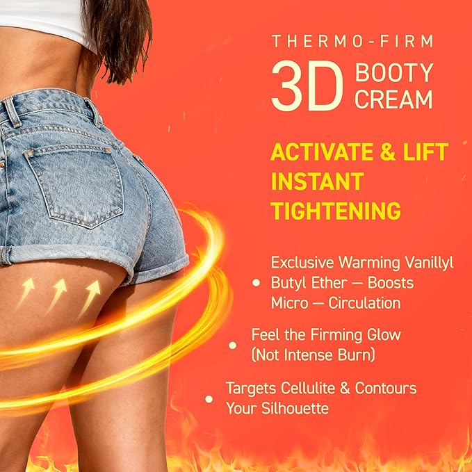 Enaskin Naturals Anti Cellulite Body Firming Cream: Tightening & Lifting Booty Lotion with 3D Thermal Tech for Thighs, Belly, Bum & Women Sagging Skin, Shea Butter & Coconut Oil, 3.4 oz