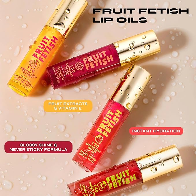 Milani Fruit Fetish Lip Oil with Vitamin E for Instant Hydration, Fruit Extract Infused Lip Treatment and Moisturizing Lip Gloss - Honey Fig
