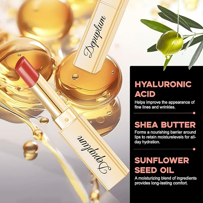 Dark Brown Lipstick for Women Hydrate Lip Gloss Lipsticks Moisture Lip Gloss Sheer Coverage Long Lasting Lipstick for Dry Lips (DM107 DarkMaduro)