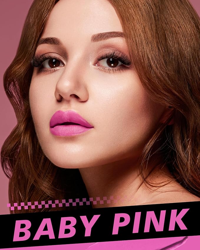 Pink Lipstick Long Lasting, Matte Liquid Lipsticks for Women Non Transfer Smudgeproof Smooth and Easy to Appy Cruelty Free Lip Color, M43 Baby Pink