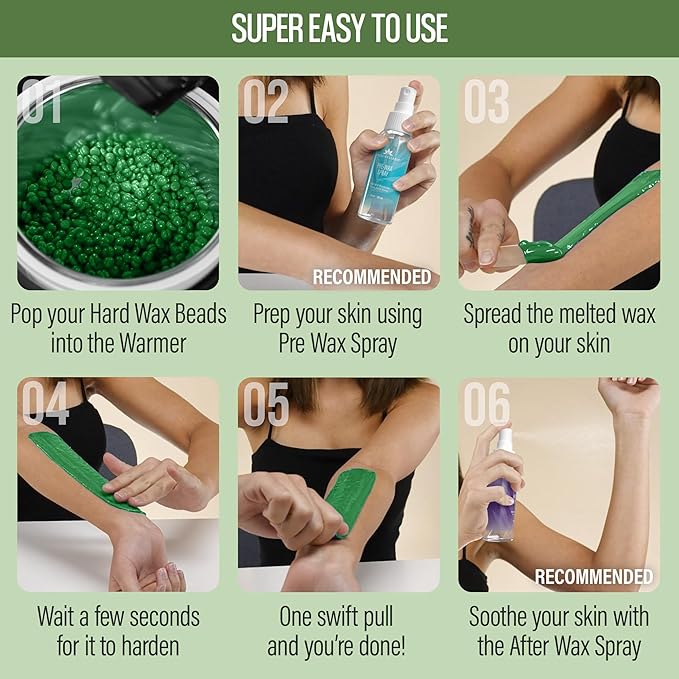 Tress Wellness Wax Beads - Safe for Skin - Dermatologically Tested - At-Home Kit for Bikini, Brazilian & Full Body - Tea Tree 2.4 lb F8