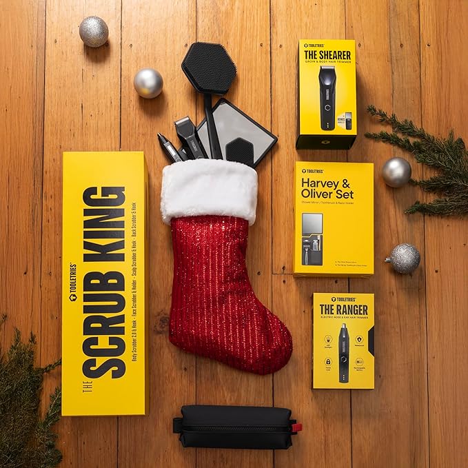 TOOLETRIES The Shearer - Groin & Body Hair Trimmer for Men, Electric Shaver for Pubic Hair, Balls, Groin, Chest, Legs, Waterproof Wet/Dry Clippers, Rechargeable, Bonus Shower Kit