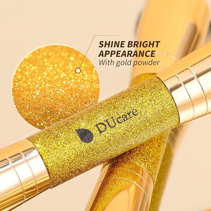 DUcare Makeup Brushes 2Pcs Double Ended Foundation Contour Bronzer Setting Powder and Blush Brush ideal for cream or powder