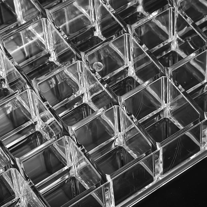 VALICLUD Transparent Lipstick Holder Cosmetic Organizer Rack Large Capacity Makeup Storage for Lip Gloss Liquid Solid Lipsticks Makeup Display Stand for Household Use