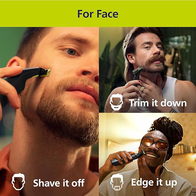 Norelco Philips OneBlade 360 Pro Face + Body, Hybrid Electric Beard Trimmer, Shaver and Bodygroomer, with 360 Blade Technology, Model QP6552/90