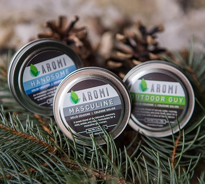 Aromi Masculine Solid Cologne | Sweet, Musky Fragrance for Men, Sandalwood Musk Scent, Father's Day Gift, Travel, Concentrated, Portable (Masculine)