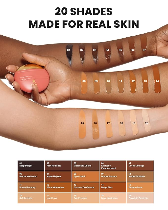 Konfident Glow Skin Tint – Light Love Hydrating Oil-Free Glass-Skin Foundation, Buildable Light-to-Medium Coverage, 30 ml – Inclusive Clean Makeup for Radiant Confidence