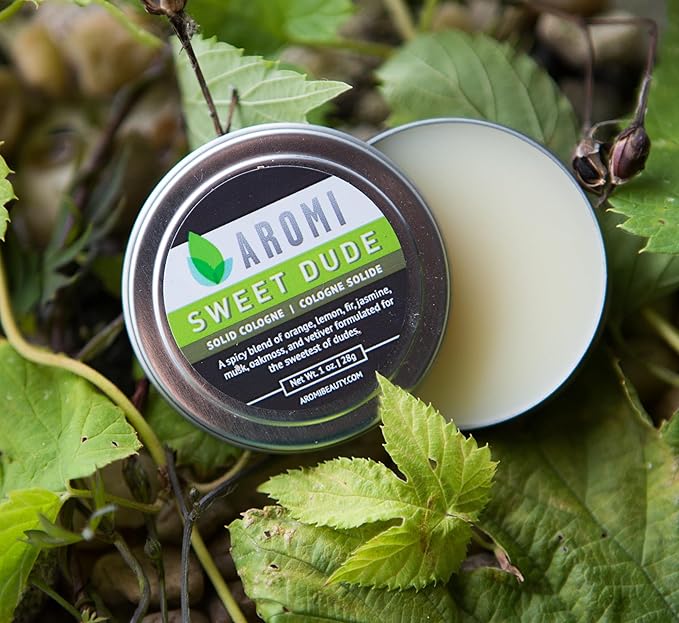 Aromi Sweet Dude Solid Cologne | Spicy, Citrus Men's Fragrance, Oakmoss and Orange Scent, Vegan, Cruelty-free, Gift, Travel, Wax-Based, Alcohol-Free (Sweet Dude)