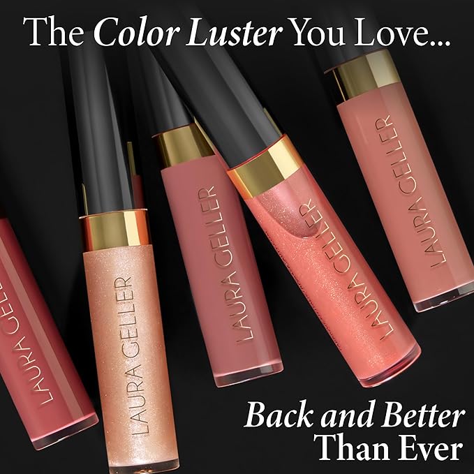 LAURA GELLER NEW YORK Color Luster Lip Gloss - Honey Caramel | Non-Sticky Lip Gloss Treatment with Sheer High-Shine Color