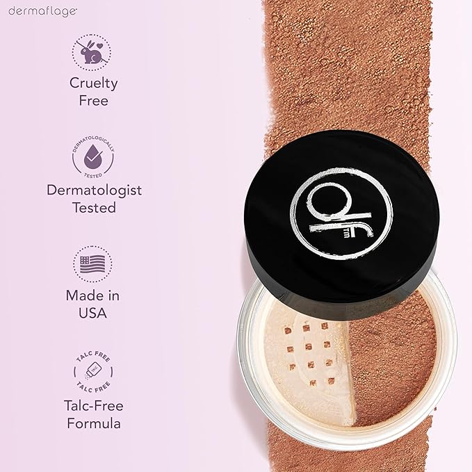 Mineral Powder Foundation for Sensitive Skin, Powder Sunscreen with SPF 26, All Natural Ingredients, Anti-oxidant protection, Made in the Shade by Dermaflage, 0.4 oz