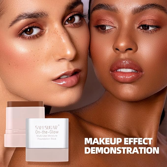 SAM SUGAR Beauty Balm Serum Tinted Moisturizer Stick for Natural Dewy Finish Concealer Stick Buildable Coverage Hydrating Makeup Cream for Non-Greasy（02#）