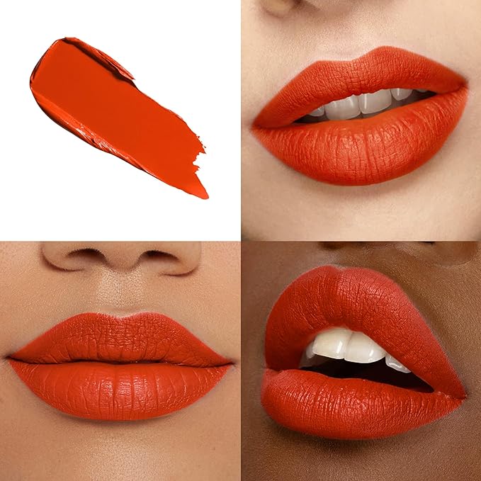 Red Lipstick Set Long Lasting 3Pc Matte Liquid Lipsticks for Women Non Transfer Smudgeproof Red Orange Berry Lipstick Kit Cruelty Free Lip Color, 13/51/66