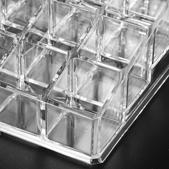 VALICLUD Transparent Lipstick Holder Cosmetic Organizer Rack Large Capacity Makeup Storage for Lip Gloss Liquid Solid Lipsticks Makeup Display Stand for Household Use