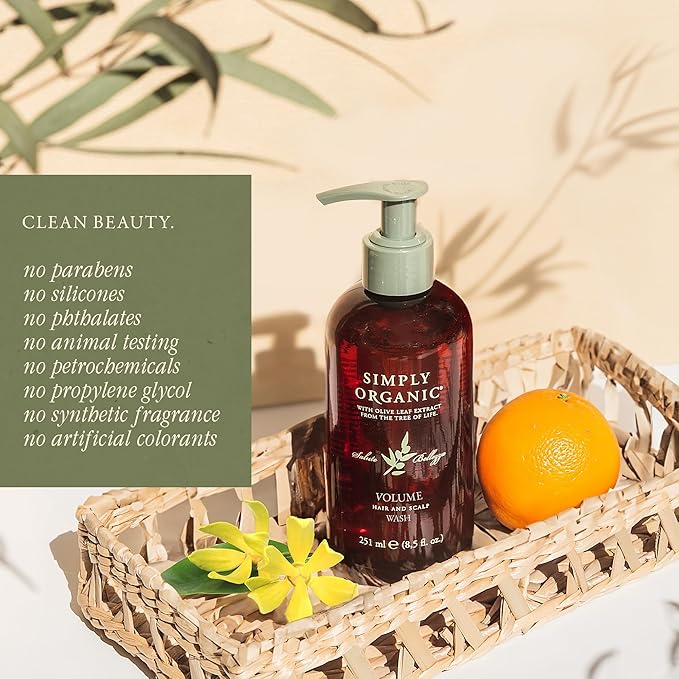 Thinning Hair Volumizing Shampoo Scalp Wash, Made in Italy, All Natural Cruelty Free Hair Care for Women & Men, Sweet Orange, Ylang Ylang, Olive Leaf Extract, 251ml/8.5floz, VOLUME