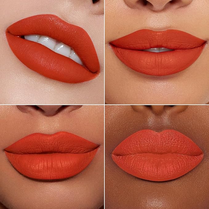 MAKI YIKA 2Pcs Matte Liquid Lipstick Set MVP Red Orange Lipstick Long Lasting Smudgeproof Transfer Proof Lip Makeup, MVPRed/OrangeRed