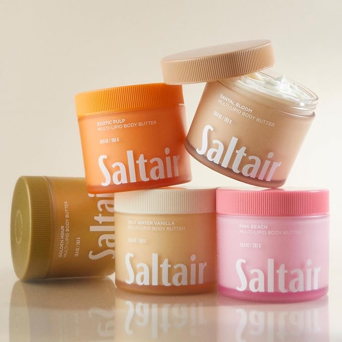 Saltair Multi-Lipid Body Butter - Rich, Nourishing Golden Hour Hydrating Body Cream with Ceramide Complex, Coconut Oil, Shea Butter, and Sea Buckthorn. Deep Moisturizing Dry Skin Care. 10oz Jar
