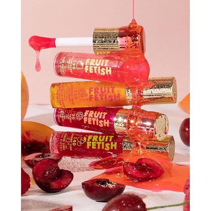 Milani Fruit Fetish Lip Oil with Vitamin E for Instant Hydration, Fruit Extract Infused Lip Treatment and Moisturizing Lip Gloss - Cherry Lime