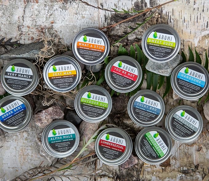 Aromi Sweet Dude Solid Cologne | Spicy, Citrus Men's Fragrance, Oakmoss and Orange Scent, Vegan, Cruelty-free, Gift, Travel, Wax-Based, Alcohol-Free (Sweet Dude)