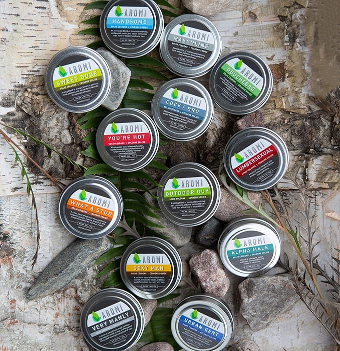 Aromi Masculine Solid Cologne | Sweet, Musky Fragrance for Men, Sandalwood Musk Scent, Father's Day Gift, Travel, Concentrated, Portable (Masculine)